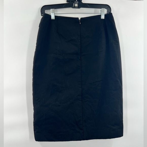 DKNY black pencil skirt size 8 wool blend heavy duty - Picture 2 of 8